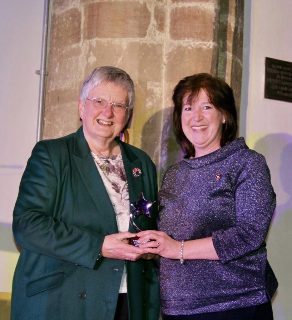 Mrs Brenda Rose with Deputy Lord Lieutenant of Cambridgeshire - The Unsung Hero Award