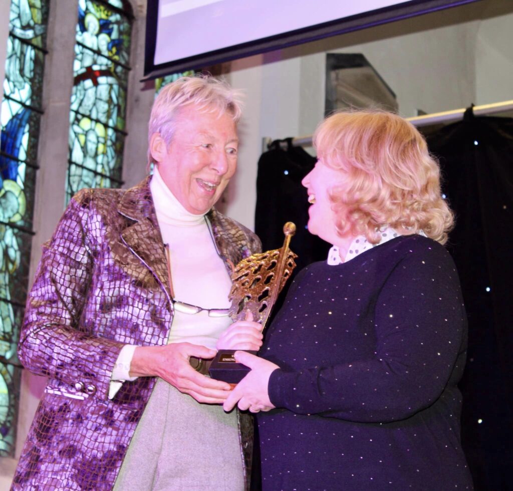 Bridget Hickish with HM Lord Lieutenant of Cambridgeshire Mrs Juie Sence OBE QPM DL