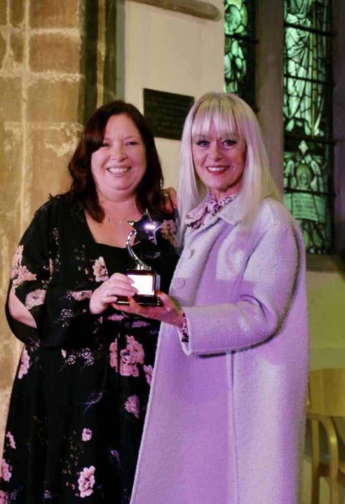 Charlotte Kuell with Tracie Bennett - The Mike Rouse Outstanding Performance by a New Member Award