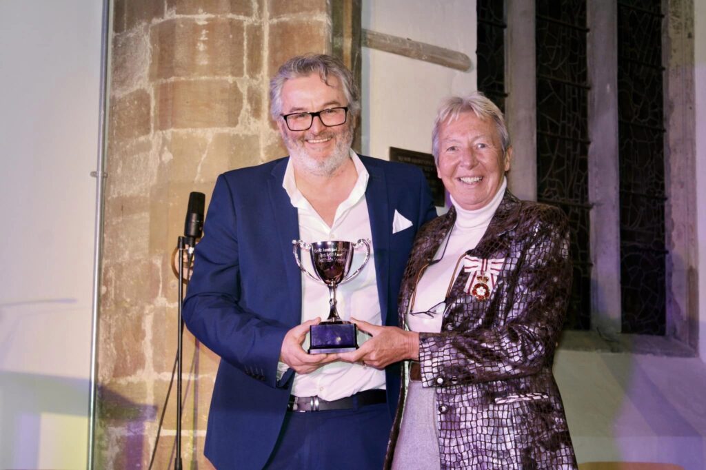 Richard Dodds with His Majesty's Lord Lieutenant of Cambridgeshire . Mrs Julie Spence OBE